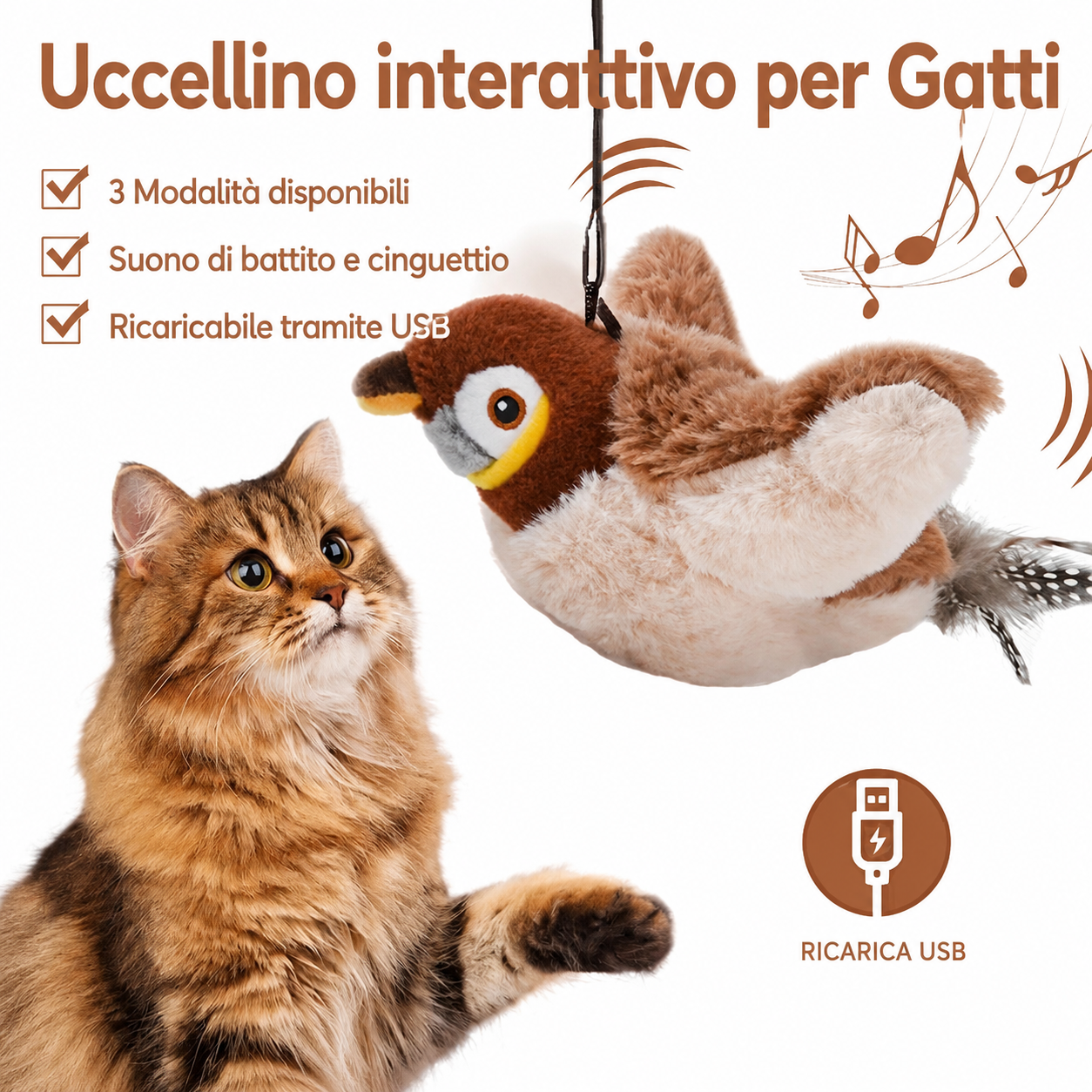 SmartFlap™ - L'Uccellino Interattivo per Gatti