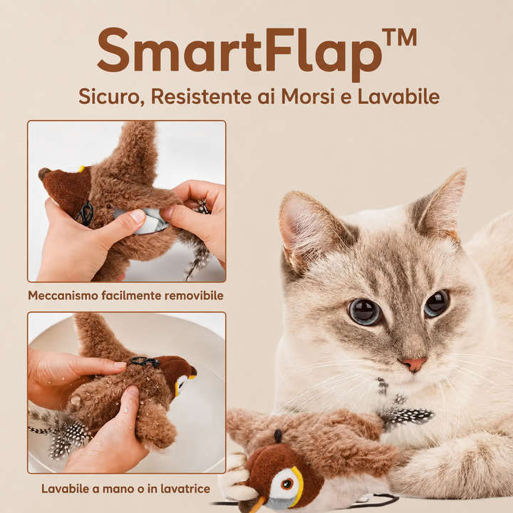 SmartFlap™ - L'Uccellino Interattivo per Gatti
