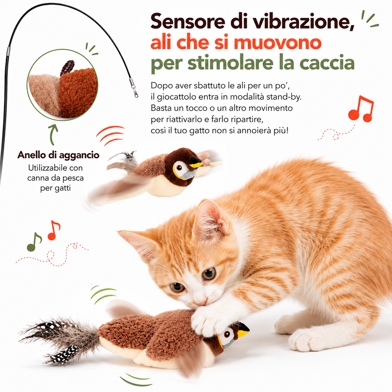 SmartFlap™ - L'Uccellino Interattivo per Gatti
